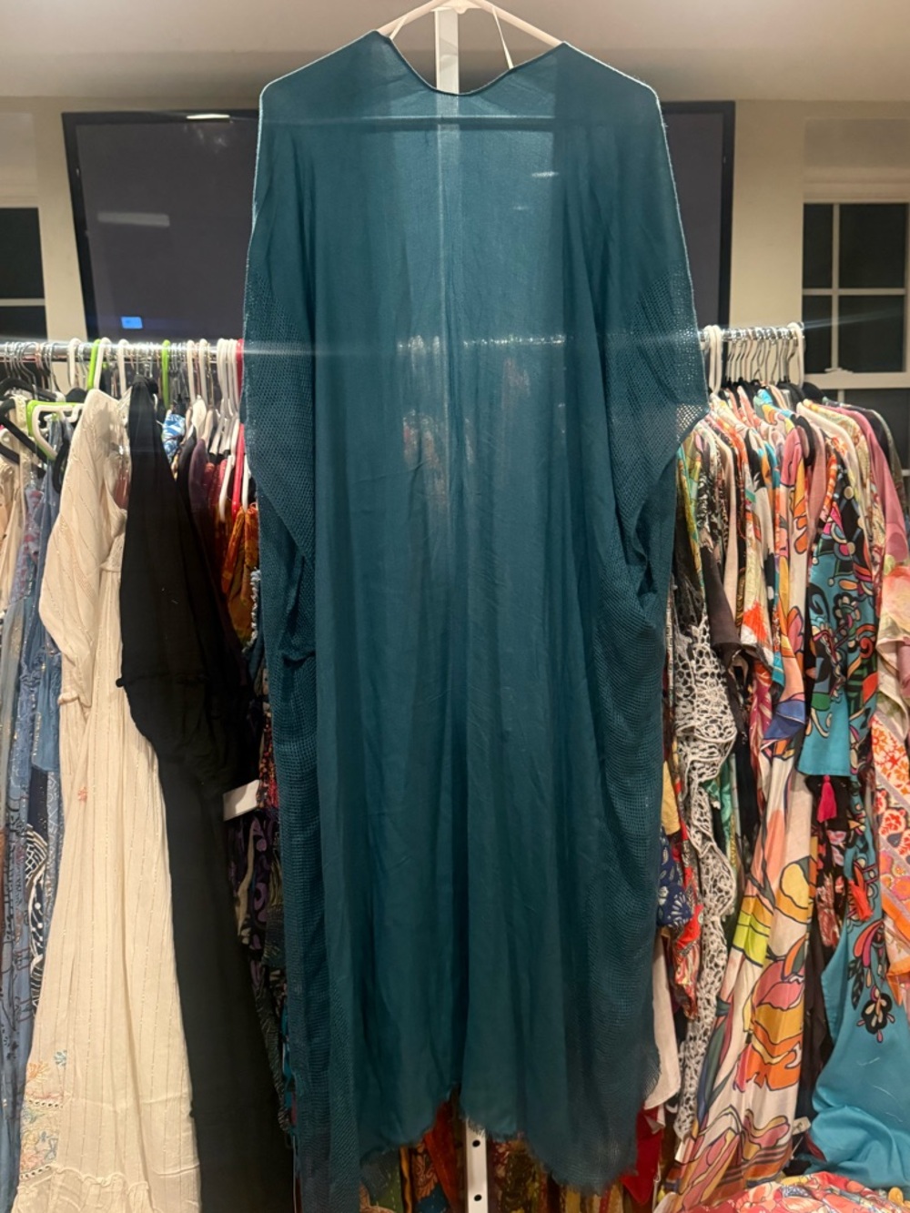 Deep Teal Flow Duster Kimono - Picture 5 of 5